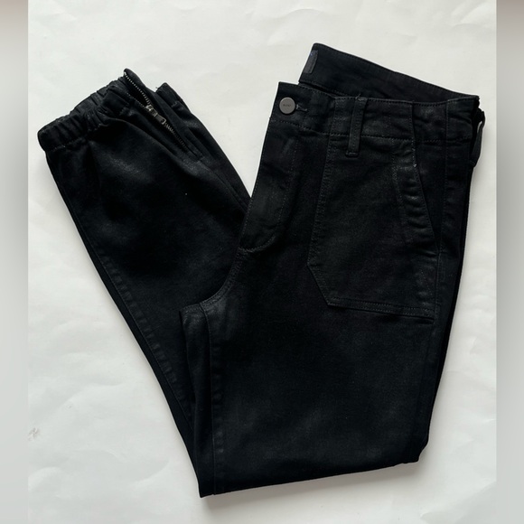 Paige Mayslie Jogger Pants Luxe Coating black fog 26 - Picture 7 of 15